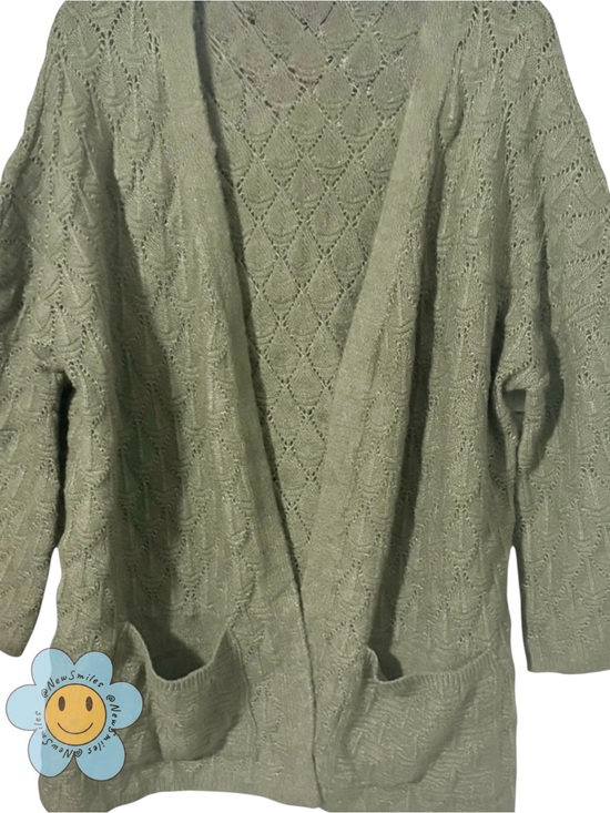 C Est. 1946 Sweaters - EST 1946 ~ Sage Cardigan Lightweight ~ Open-Front ~ Front Pockets ~ Scallop Knit